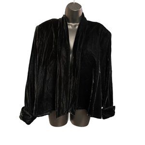 Vtg Scott McClintock Women’s sz L Black Velvet Swing Jacket Evening Party